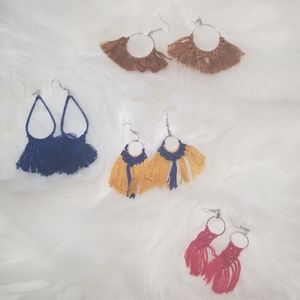 jewelry, embroidered earrings, necklace, bracelet&